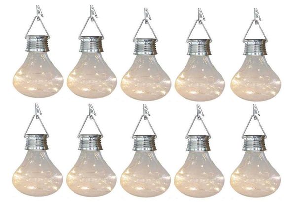 Ampoules solaires 10x ampoules extérieures jardin imperméable camping suspendu lampe à lampe à lad lampe de lampe suspendue pour la maison à la maison Noël H5050903