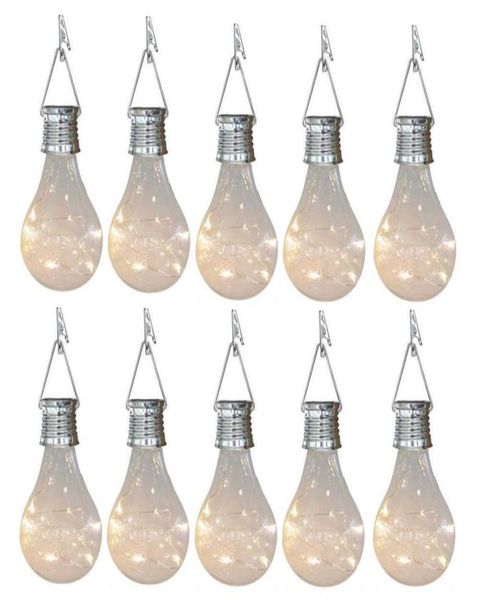 Ampoules solaires 10x ampoules extérieures jardin imperméable camping suspendu lampe à lampe à lad lampe de lampe suspendue pour la maison à la maison Noël H5804360