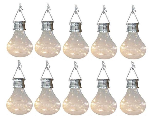 Ampoules solaires 10x ampoules extérieures jardin imperméable camping suspendu lampe à lampe à lad lampe à lampe suspendue pour la maison à la maison Noël H9332711