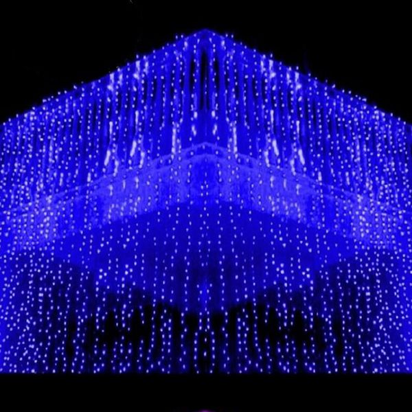 10x1 5M mètre Weding 488LED Rideau Lumières LED de vacances Décoration de jardin de Noël Fête Flash Fée rideau String Light Sh186w