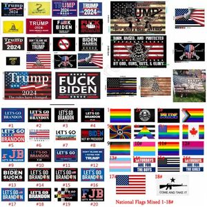 DHL Shipping 280 Designs Direct Factory Rainbow LGB Flag 3x5 Ft 90X150 Cm Lets Go Brandon Save America Again Trump Flag For 2024 President Election U.S. Ensign Stock