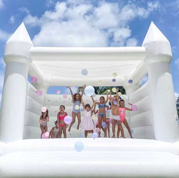 10x10FT full PVC Wedding Bouncy Castle petite taille Gonflable Jumping Bed Bounce House jumper blanc videur maison Pour Fun enfants jouets À l'intérieur Extérieur