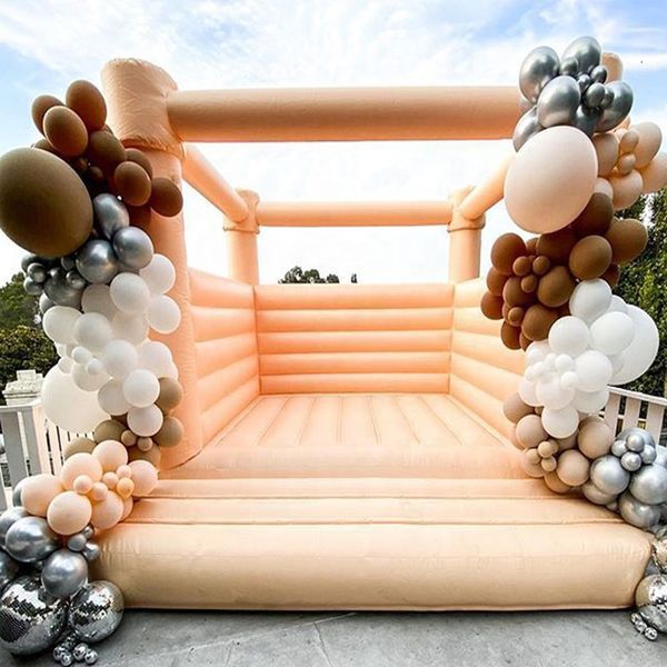 10x10ft Casa de rebote blanca comercial de alta calidad Inflable de PVC completo Saltando Castillo animoso Castillos saltadores con soplador para eventos de boda fiesta 02