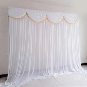 10x10ft ijs zijde elegante bruiloft achtergrond gordijn drape bruiloft benodigdheden gordijn gordijnen achtergrond voor feestevenement gebonden Piped2703