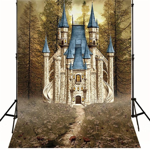 10x10ft rétro Vintage château Photo toile de fond automne scène arbres mariage photographie fond tissu Studio Photo stand accessoires