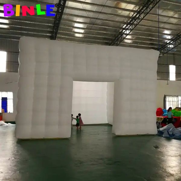 10x10x3.6mh (33x33x12ft) Carpa de cubos inflables blancos grandes con luz LED para la fiesta de boda.