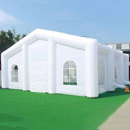 10x10x5mh (33x33x16.4ft) Aanpassing opblaasbaar Wedding House VIP Room Commerciële LED Gloeiende gigantische selectiekader Party Tent met kleurrijke strips