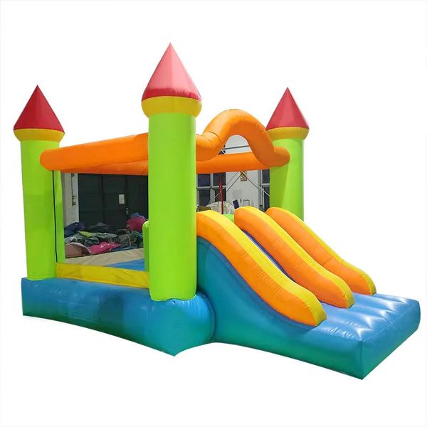 Château gonflable gonflable en PVC de 10x13 pieds, maison de saut avec toboggan, Trampoline à Double toboggan pour enfants en plein air, 240127
