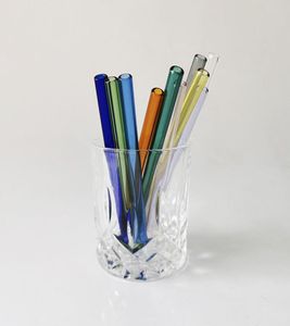 10x150 mm réutilisable en verre écologique Paies de consommation d'alcool transparent de couleur courbe incurvée de cocktail de lait droit paille 5288937