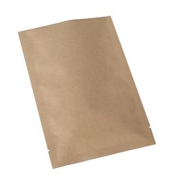 10x15cm Bottom Brown Kraft Look Pouches Open Top Resealable Kraft Paper Food Packaging Bag 100pcs / lot