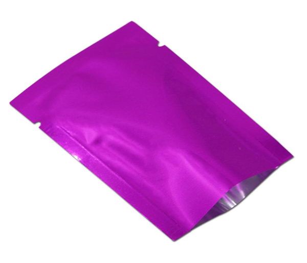 10x15 cm Violet Feuille D'aluminium Mylar Sac Sous Vide Scellant Paquet De Stockage Des Aliments Ouvert Top Thermoscellage Pochette D'emballage Pour Café Sugar4604472