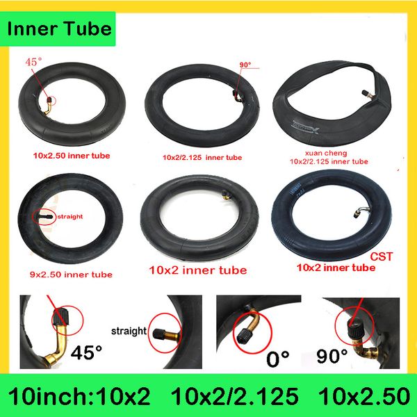 10x2.125 Tube intérieur en caoutchouc butyle 10x2 10x2.50 pneu intérieur 9x2.50 caméra intérieure 8.5x2 pour les pièces de la voiture de scooter électrique