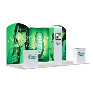 10x20 Pop Up stand de salon commercial affichage publicitaire conception de kiosque d'événement avec des Kits de cadre graphiques imprimés personnalisés sac de transport
