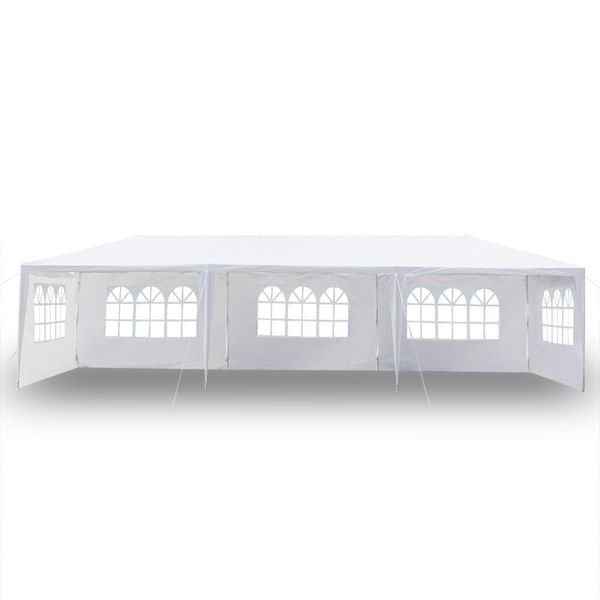 10x30Ft 8 Côtés 2 Portes Extérieur Auvent Partie Tente De Mariage Blanc 3x9m Gazebo Pavillon avec Tubes En Spirale Article Chaud Extérieur Auvent Partie par la mer