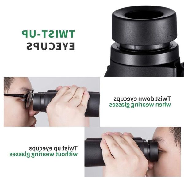 FreeShipping 10X42 Binoculares Nuevo Profesional Nitrógeno Telescopio impermeable Potente Bak4 Visión nocturna Alcance de caza Militar Compacto Foktj