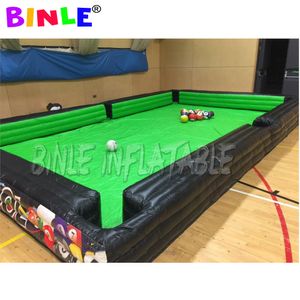 10x5m (33x16.5ft) vente en gros jeu de compétition en plein air kick shoot piscine de football gonflable billard humain football billard piscines table pour entreprise