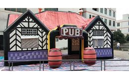 10x5x5mh (33x16.5x16.5ft) Whisky Beer Dark Beer Farty Pub Carpa Irish Barras irlandesas con barriles para la venta de carpa de cabina de uso comercial