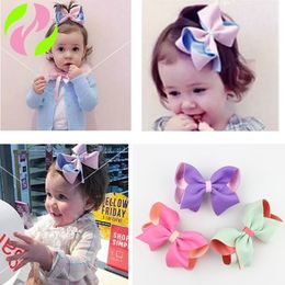 10x7cm Bébé Fille Ruban Pinces À Cheveux Double Couches Couleurs Pigtails Arc Barrettes De Cheveux pour Bébés Infant Toddlers Enfants Cheveux Arcs 1757