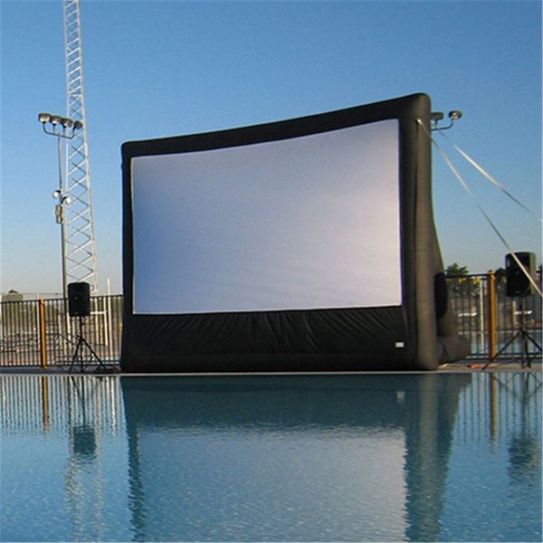 10x7m (33x23ft) Oxford Pantalla de película rara inflable Proyector de teatro interior y exterior Proyección de lienzo Globo de cine para fiesta de eventos