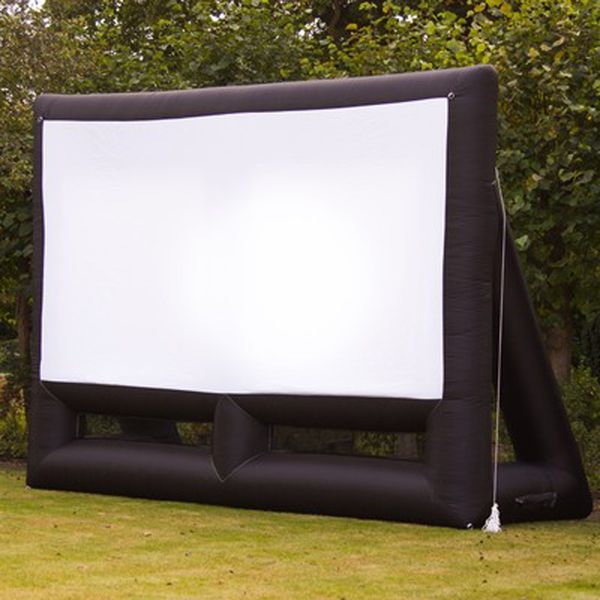 10x7m (33x23ft) venta al por mayor Pequeña pantalla de proyección inflable de cine mini proyector de TV al aire libre cine aéreo Globo con aire soplado para niños equipo de fiesta en casa