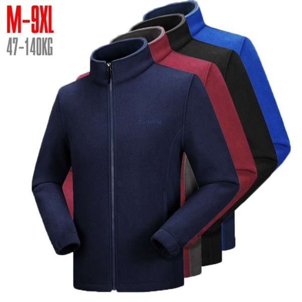 10XL 8XL 9XL 7XL 6XL Veste polaire pour hommes de grande taille et de grande taille Vêtements pour hommes Doublure Automne Printemps Cardigan Plus Manteau Mâle 210928