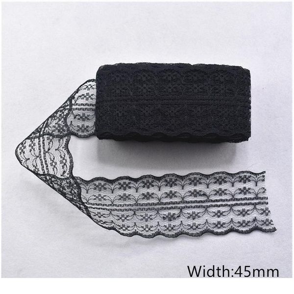 10 yardas De cinta De encaje negro puro Width14-45mm tela De encaje africano recorte De encaje costura Diy bordado ropa boda De jllsJK