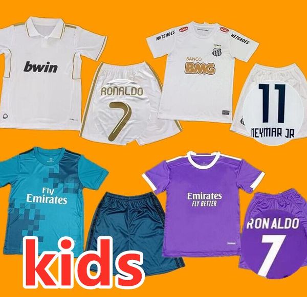 11 12 Real Madrids Santos Enfants Rétro Maillots De Football Finales Maillot De Football GUTI BENZEMA SEEDORF CARLOS RONALDO KAKA 16 17 18 ZIDANE NEYMAR JR