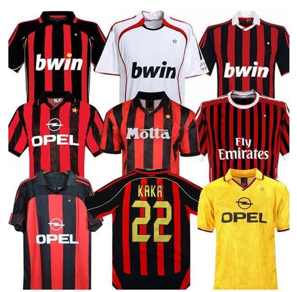 11 12 Camisetas retro Ac MiLano 90 91 93 94 95 96 97 Gullit JERSEY DE FÚTBOL 02 03 04 05 Maldini Van Basten fútbol KAKA Inzaghi 06 07 08 09 PIRLO SHEVCHENKO BAGGIO Ibrahimovic