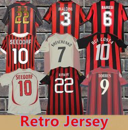 11 12 Retro -shirts Home 93 94 95 96 97 Gullit Soccer Jersey 02 03 04 04 05 Maldini Van Basten Football Kaka Inzaghi 06 07 2009 Pirlo Shevchenko Baggio AC Milans Ibrahimovic 11