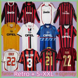 11 12 Camisetas retro de casa 93 94 95 96 97 99 00 Gullit JERSEY DE FÚTBOL 02 03 04 05 Fútbol Van Basten KAKA Inzaghi 06 07 2009 PIRLO SHEVCHENKO BAGGIO Ibrahimovic 11 120 th