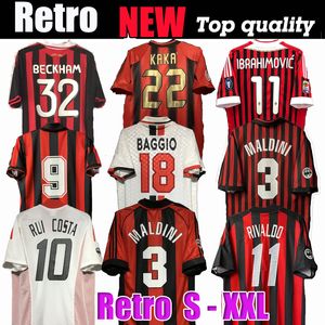 11 12 Maillots rétro domicile 93 94 95 96 97 Gullit SOCCER JERSEY 02 03 04 05 Maldini Van Basten football KAKA Inzaghi 06 07 2009 PIRLO SHEVCHENKO BAGGIO Ac Milans Ibrahimovic 11