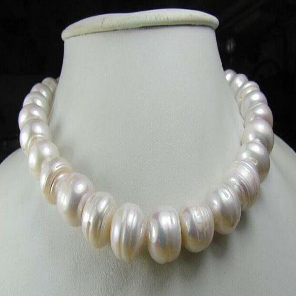 11-12 mm Akoya White White South Sea Barroque Perla 18 pulgada