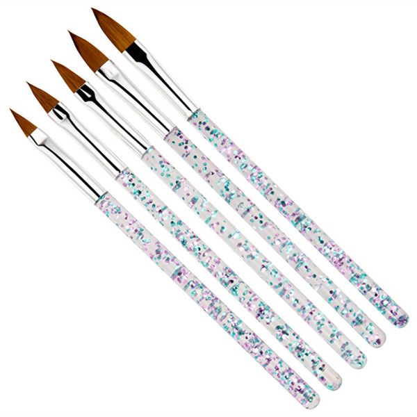 11/13/15/17 / 19mm Nail Art Cristal Brosse UV Gel Builder Peinture Dotting Pen Sculpture Conseils Manucure Salon Outils F3000