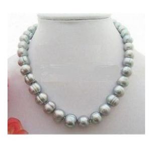 Collier de perles baroques grises des mers du Sud de 11 à 13 mm Colliers de perles de 18 pouces