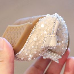 11-15 cm de niñas de alta calidad, Primeros caminantes para fiesta de cumpleaños, Twinkle Crystal Soft Shoes para niños pequeños para la primavera 0-3y Flats infantiles