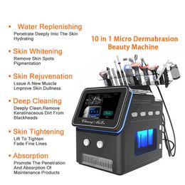 Écran de 11,2 pouces 10 en 1 Hydra Dermabrasion Peeling à l'eau Hydratation de la peau Ultrasons Bactéricide Nettoyage en profondeur Marteau à glace Gonflement Dissolvant de rougeurs