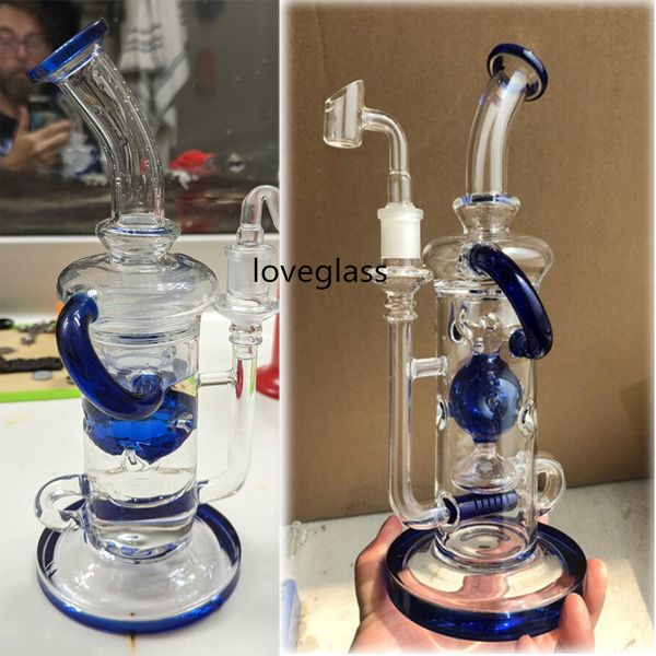 11,3 pouces Klein Recycler plates-formes pétrolières grand verre Bong narguilés tuyau de verre de fumée barboteur Dab eau Bongs cigarette avec banger 14mm