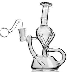 Bong unique recycleur plates-formes pétrolières narguilés verre épais eau Bongs accessoires pour fumer conduites d'eau Dab plates-formes avec banger 14mm