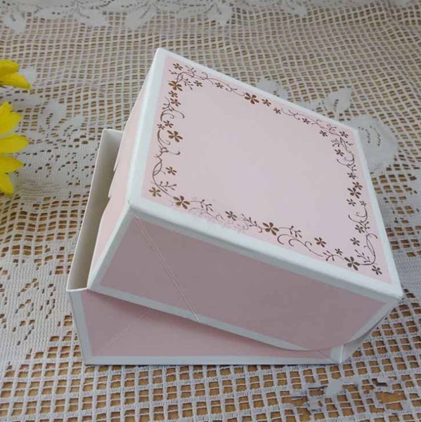 11.5*11.5*5 cm Macaron pâtisserie biscuits emballage boîte à gâteau rose Cupcake cadeau boulangerie boîtes en papier