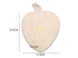 11.5 * 12cm hartvorm natuurlijke loofah pad backs loofah spons bad douchebody exfoliator scrubber pads