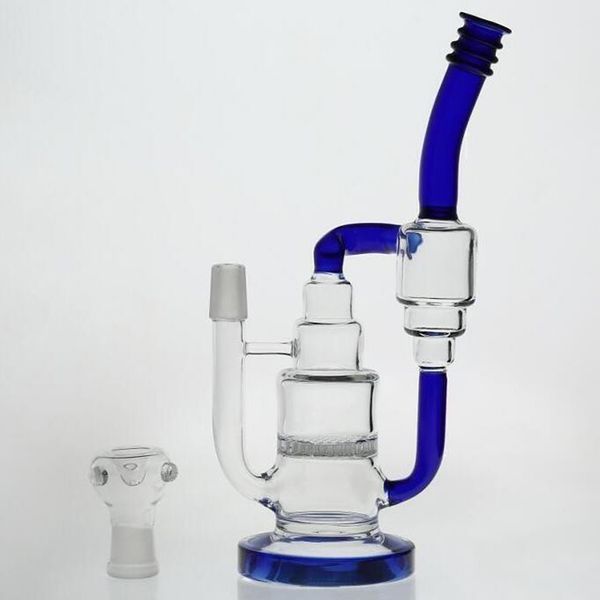 Bongs en verre avec percolateur de taille de joint de tige inférieure deux fonctions conduites d'eau pour fumer des images réelles narguilés