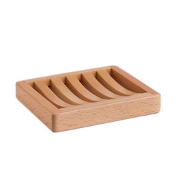 11.5x9.5cm de jabón de madera de baño fregadero de la madera de la madera de haya natural para la ducha y el mostrador
