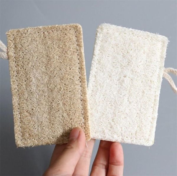 Cepillo de baño de 11*7CM, almohadilla de lufa Natural, Luffa exfoliante en forma de rectángulo, elimina la piel muerta, perfecto para ducha de baño y Spa