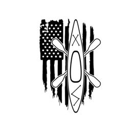 11 8 18 Cm Amerikaanse Vlag Amerika Kajak Yak Paddle Board Vissen Persoonlijkheid Vinyl Decal Auto Sticker CA-1150252j