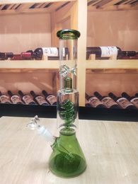 11,8 inches Groene Hookah Glas Bong Dabber Rig Recycler Pipes Water Bongs Rookpijp