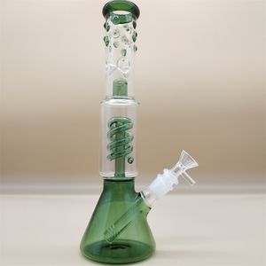 12 inches groene waterpijp waterleiding rechte lange glazen bong recycler pijpen water bongs rook pijp 14mm kom stengel