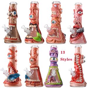 Unieke Heady Glass Halloween Multi Styles Waterpijpen 11 Inch Grote Bongs 7mm Dik Glazen Beker Bong Waterpijpen Rechte Buis Olie Dab Rigs Met Diffuus Downstem