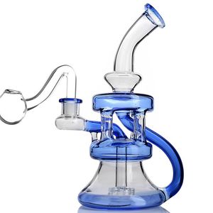 Bong en verre rose recycleur Dab Rigs narguilés Shisha conduite d'eau en verre bongs en verre accessoires pour fumer bécher