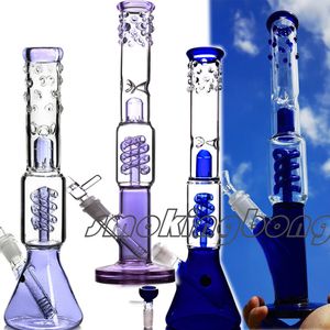 Klein Recycler Oil Rigs Bobina congelable Bong Hookahs Tubo de humo Bongs de agua Percolador Heady Dab Rigs Función Tazón de 14 mm