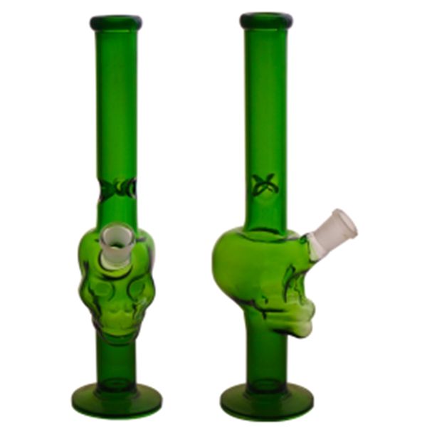 11,8 pouces verre Bong fumer Pipe narguilé recycleur Dab Rigs tête de crâne eau Bongs